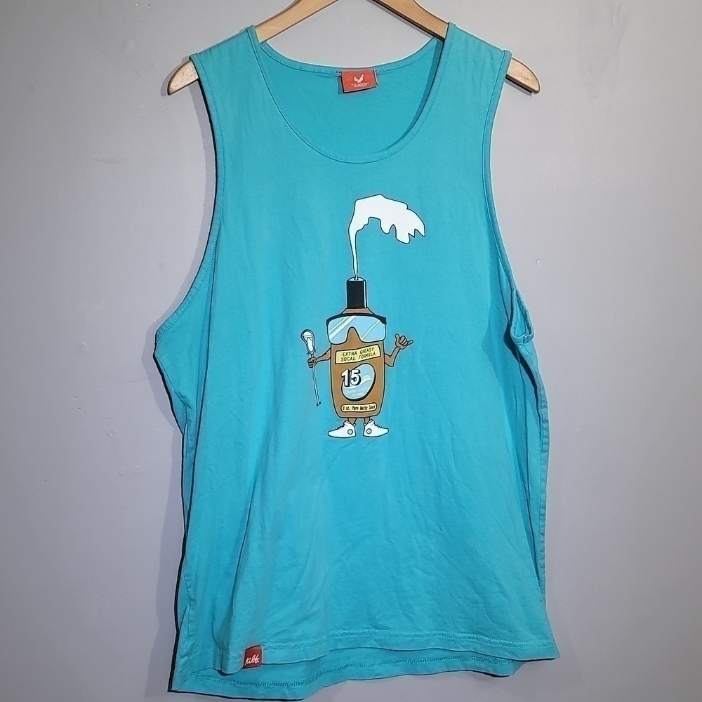 TILT LaCrosse Clothing Men's Teal Sleeveless Muscle Tee T-Shirt